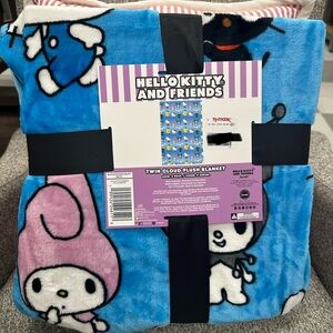 Hello Kitty Blue and Pink Plush Blanket